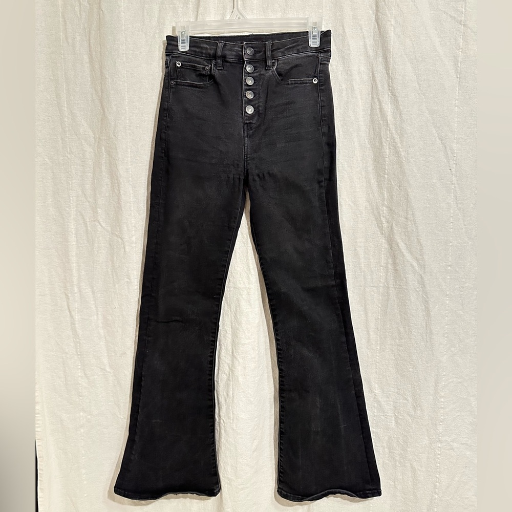 American Eagle Outfitters Black Flare Jeans -STRETCHY!